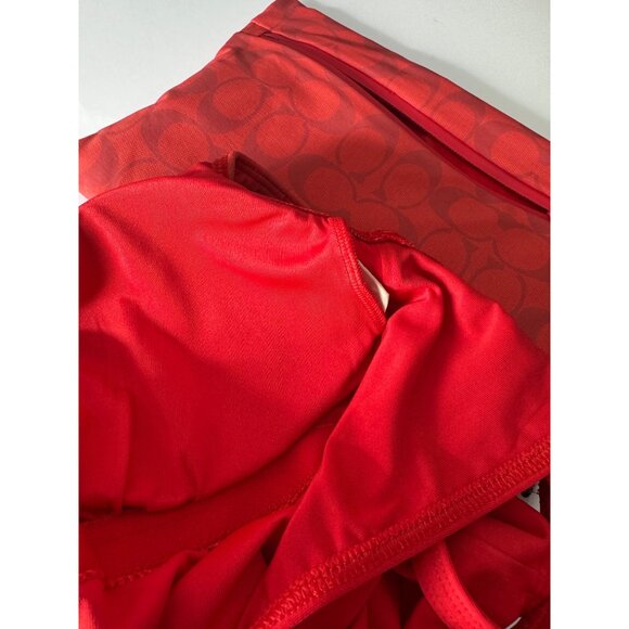 Coach Women’s One Piece Swimsuit Bathing Suit Authentic Signature Red Sz XS NEW - Picture 10 of 14